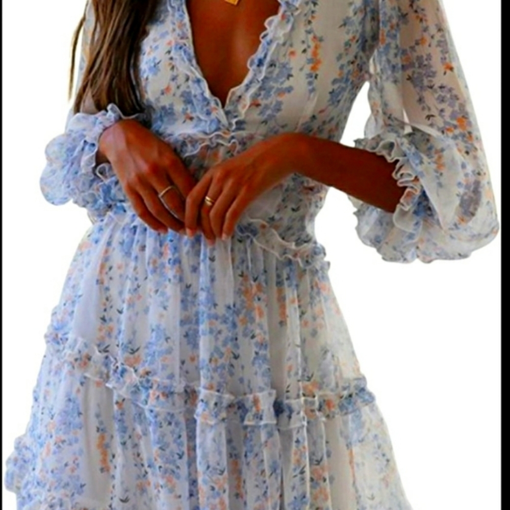 BOHO FLORAL MINI DRESS